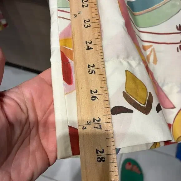 Zara Cream Printed Poplin Shirt and Wide Leg Pants Set Small - Picture 9 of 12